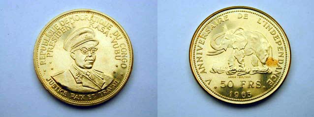 Congo, 50 Franchi 1965 Molto Raro FDC